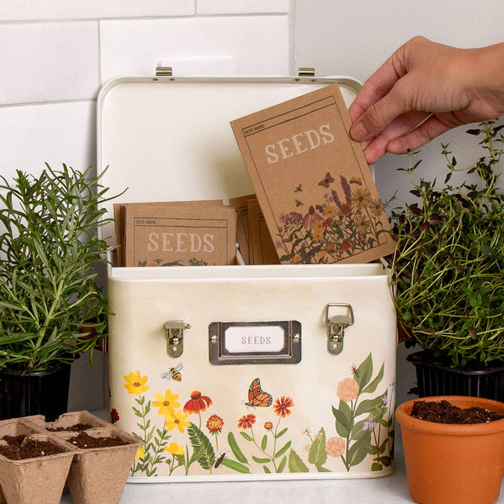 Wildflower Botanicals Tin Seed Storage Box