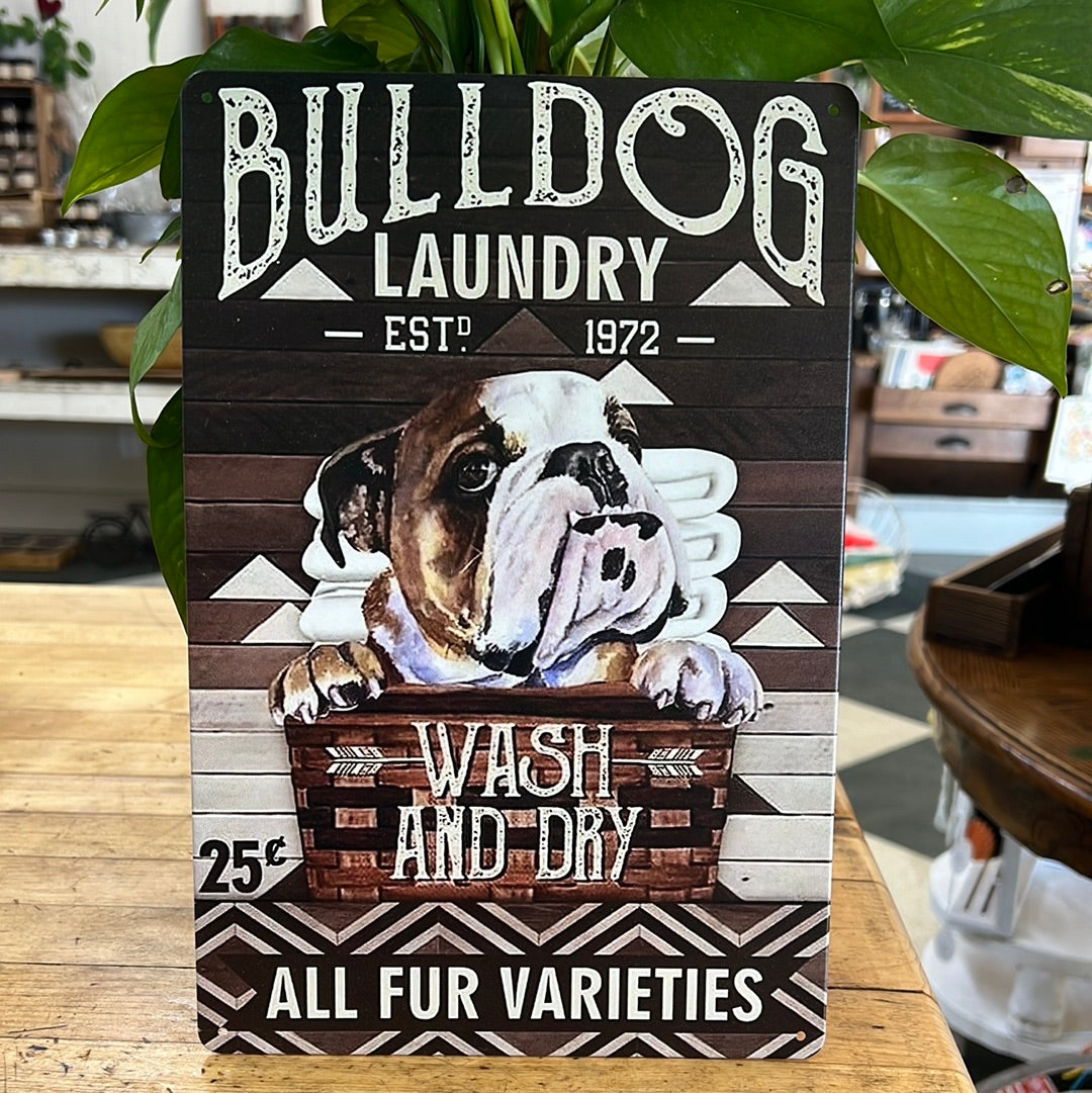 Bulldog Laundry Sign