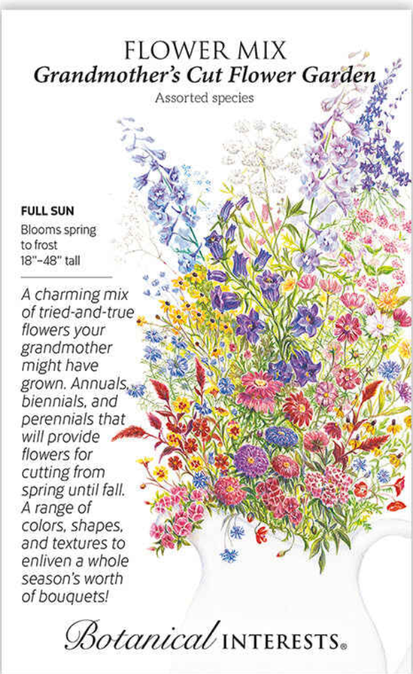 Grandmother's Cut Flower Garden Flower Mix Seeds