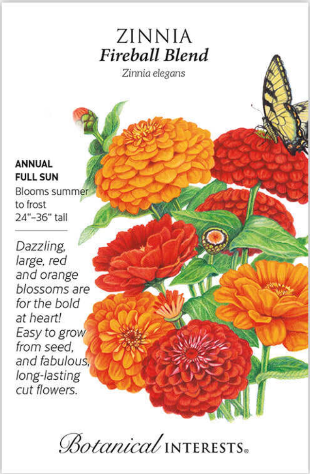 Fireball Blend Zinnia Seeds