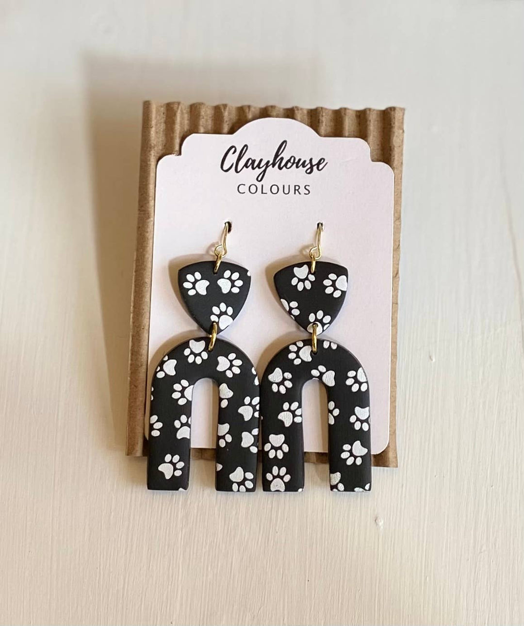Paw Print Clay Earrings