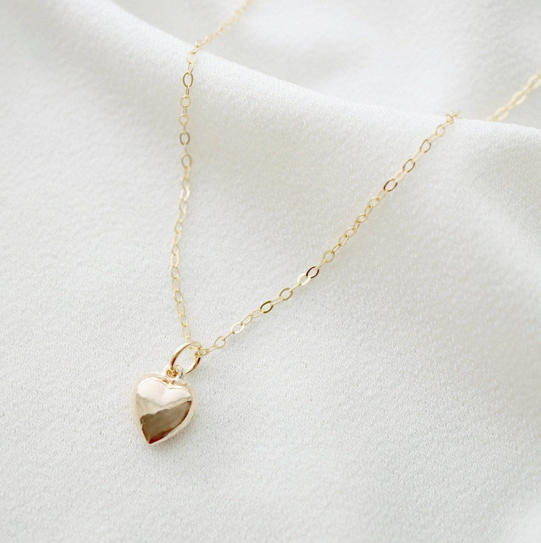 Tiny 14K Gold Fill Heart Necklace - 18” chain