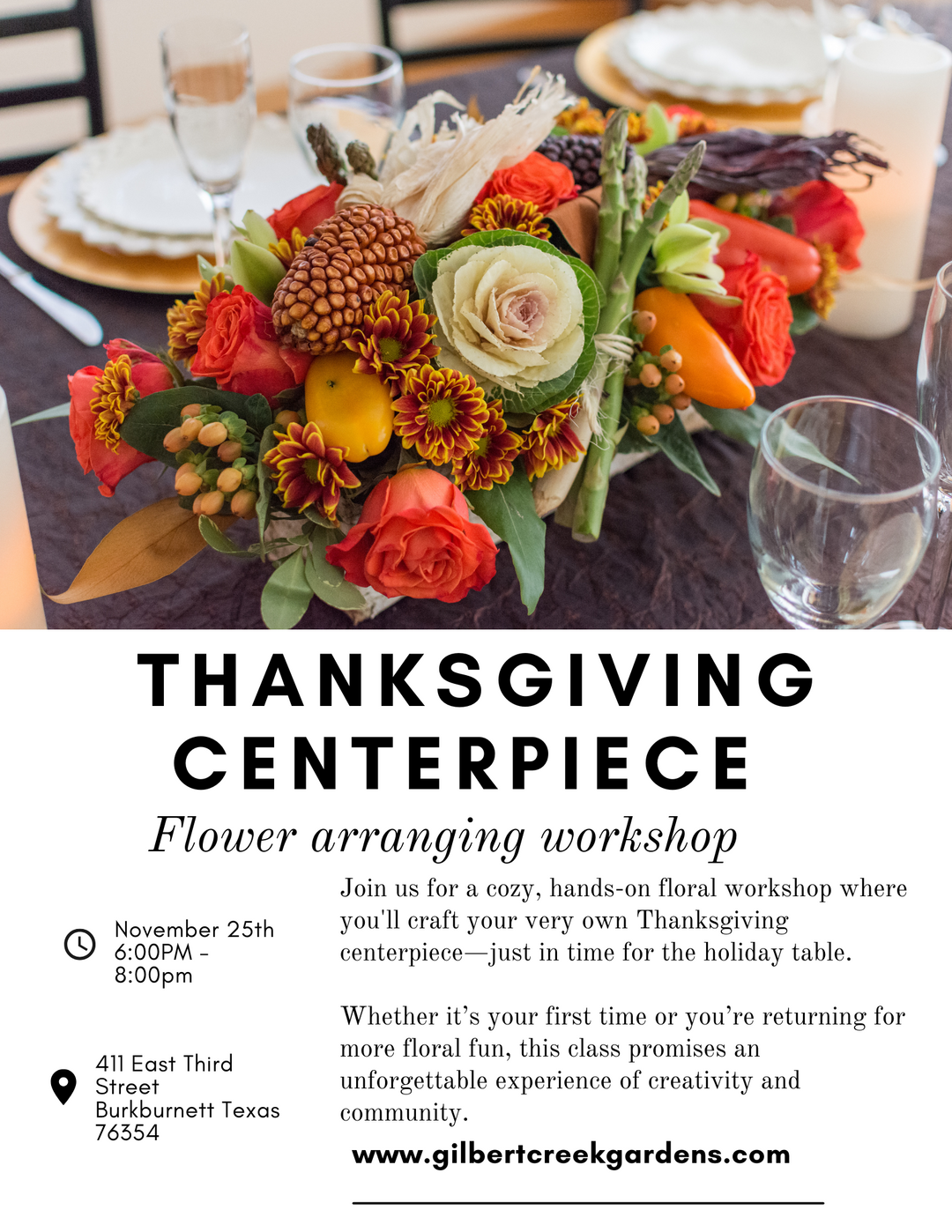 Blooms and Gratitude - Thanksgiving Flower Arranging Workshop