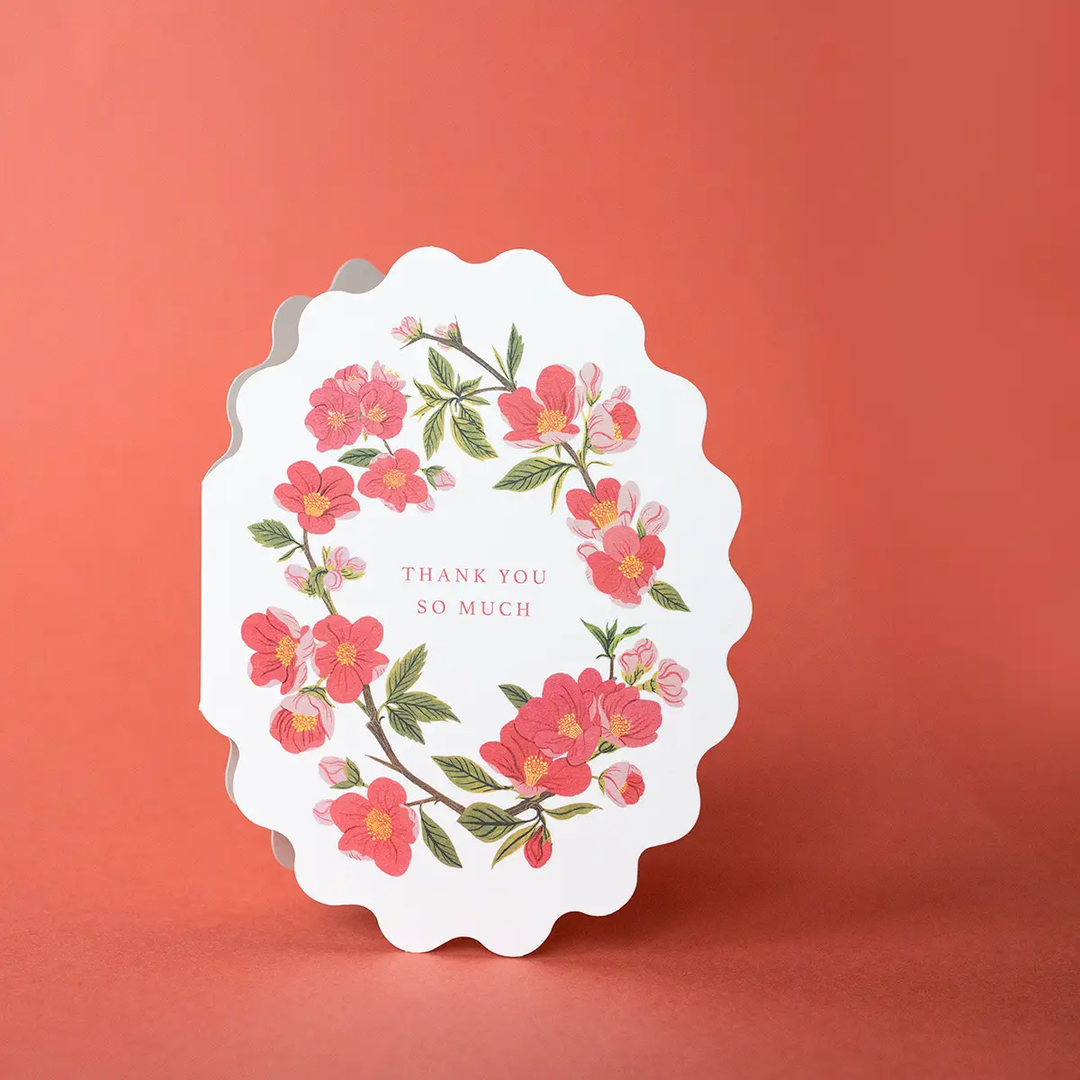 Thank you Card - Pink Quince