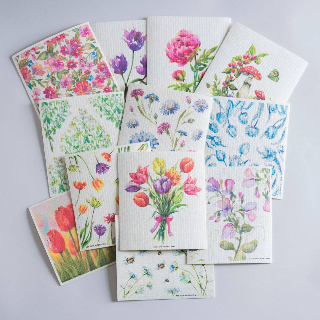 Tulip Garden Swedish Dish Cloth Flower Dishcloth Gardener