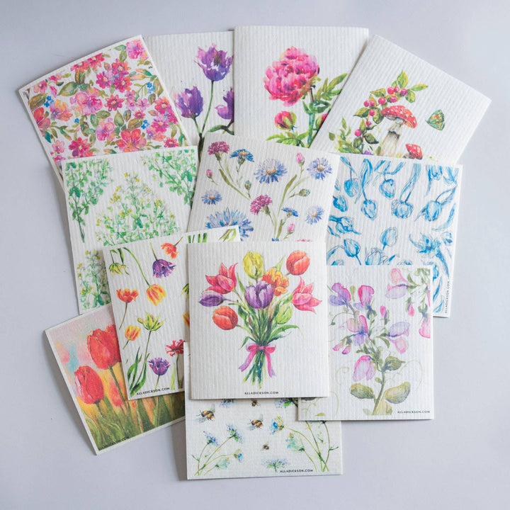 Tulip Garden Swedish Dish Cloth Flower Dishcloth Gardener