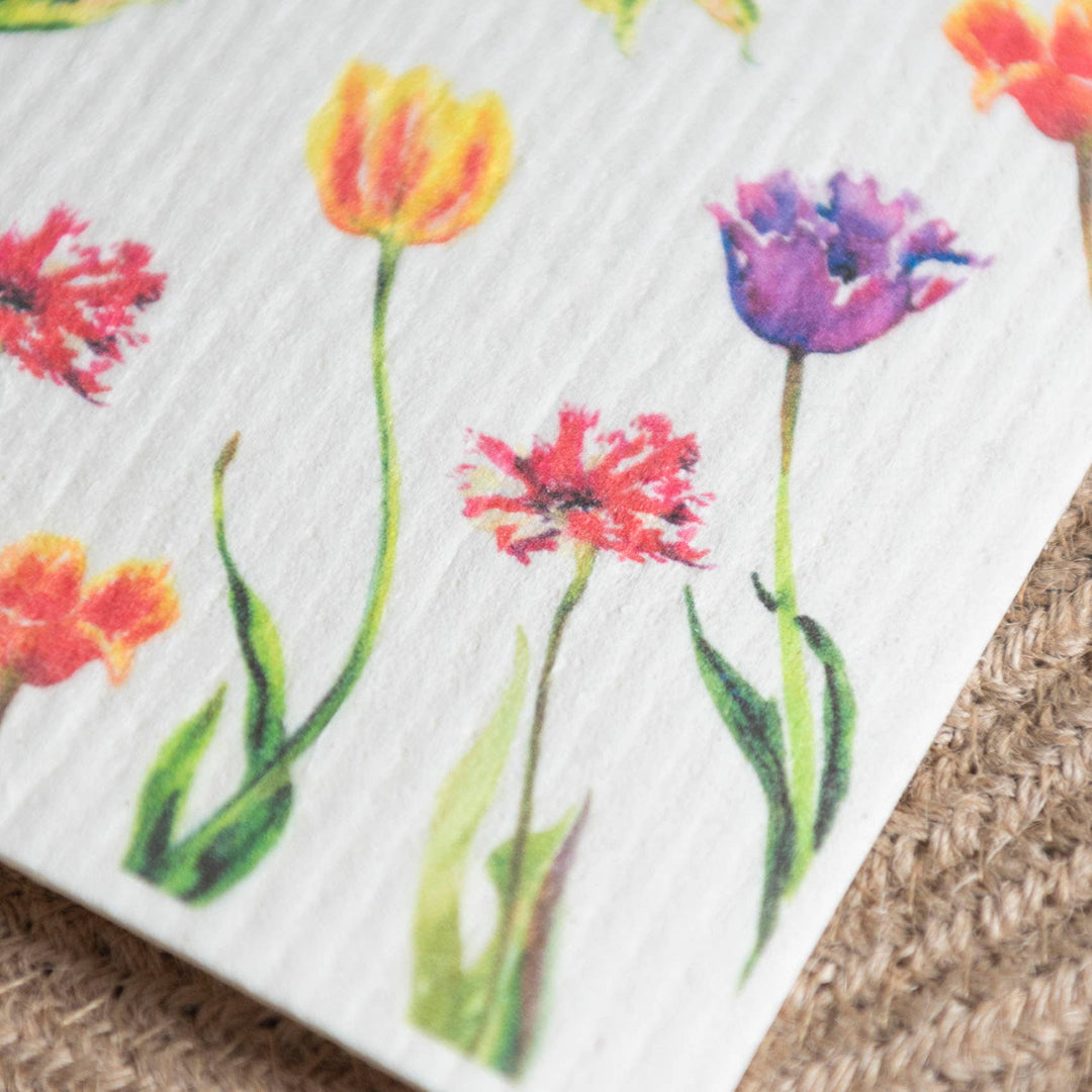 Tulip Garden Swedish Dish Cloth Flower Dishcloth Gardener