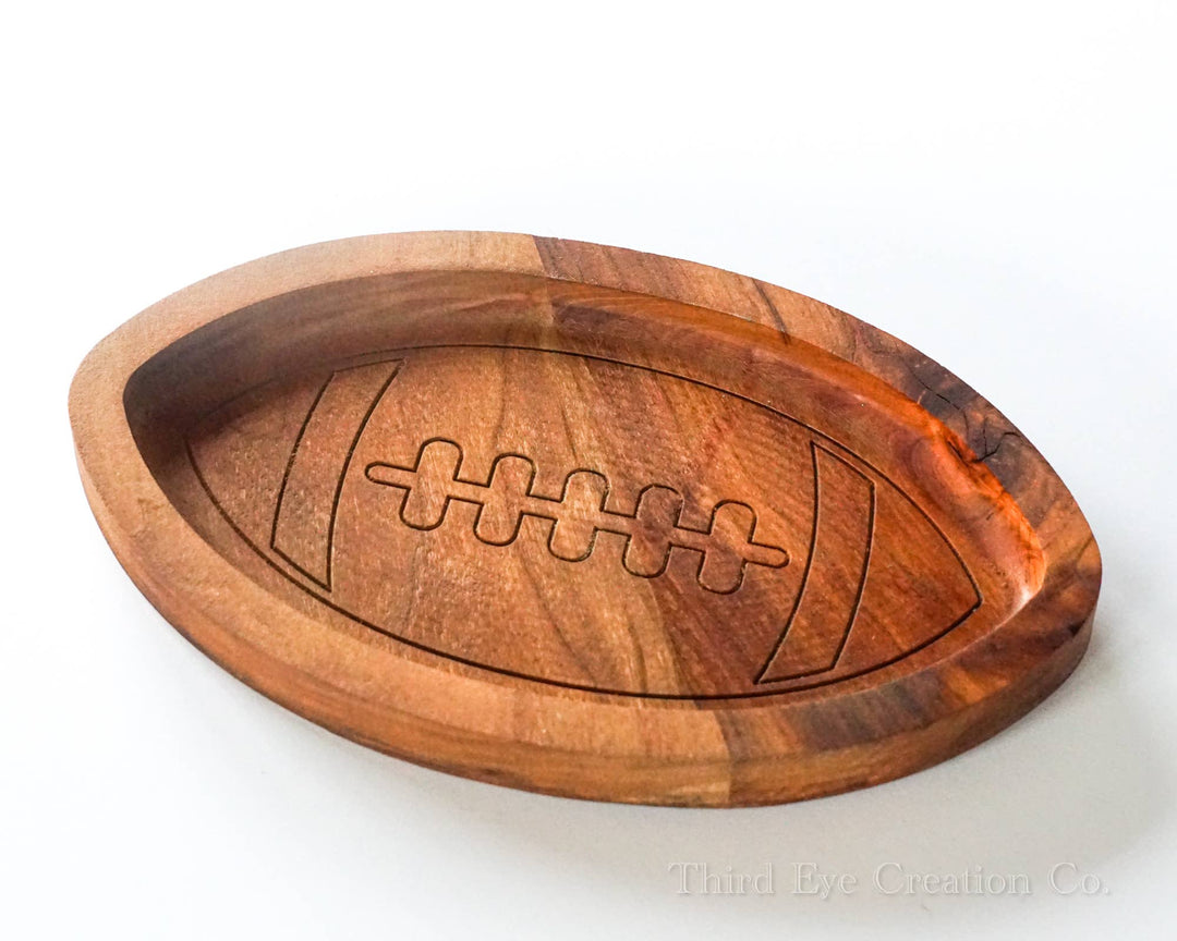 Hardwood Football Tray, Sports Tray, Catchall Tray