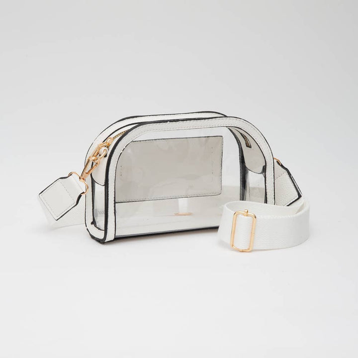 Game Day Stadium Clear Crossbody Bag - White