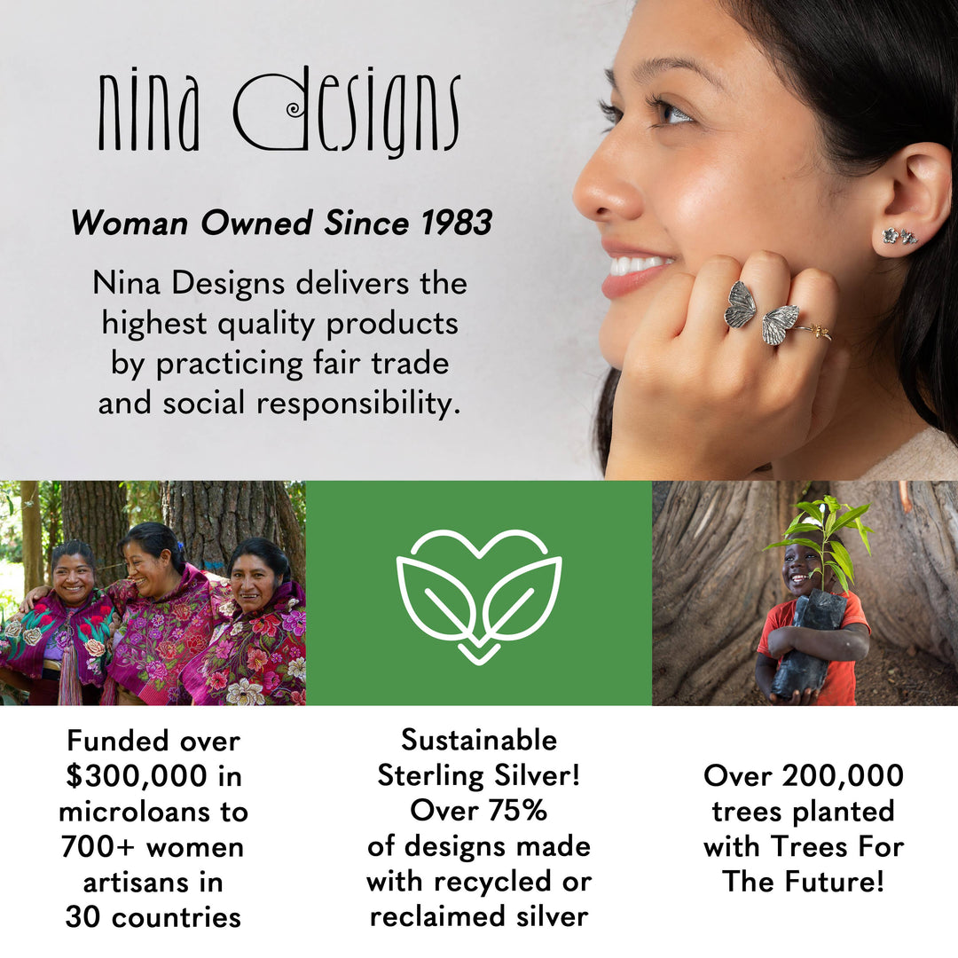 Sterling Silver Honeycomb Necklace with Bronze Bee