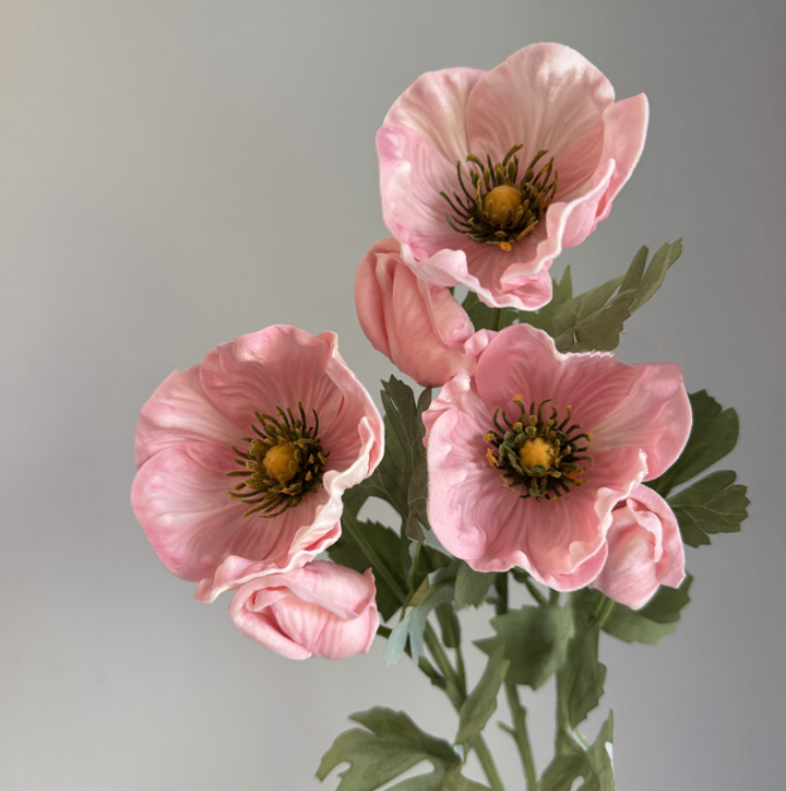 20''T PU Soft Touch Faux Anemone Flower, Sinlge Stem Anemone
