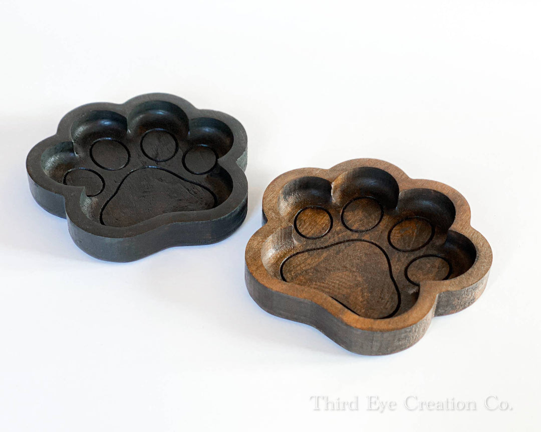 Hardwood Paw Print Tray, Animal Paw Catchall Tray