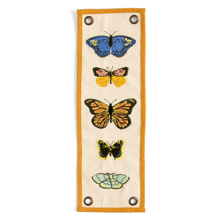 Flutter Friends Butterfly Embroidered Canvas Banner
