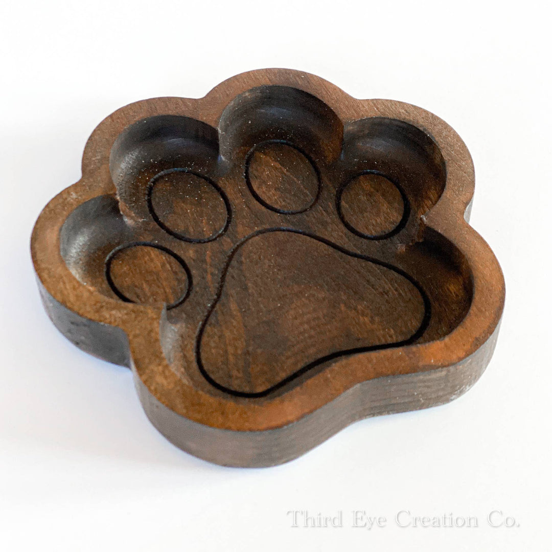 Hardwood Paw Print Tray, Animal Paw Catchall Tray