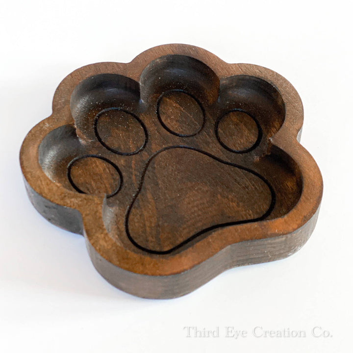 Hardwood Paw Print Tray, Animal Paw Catchall Tray