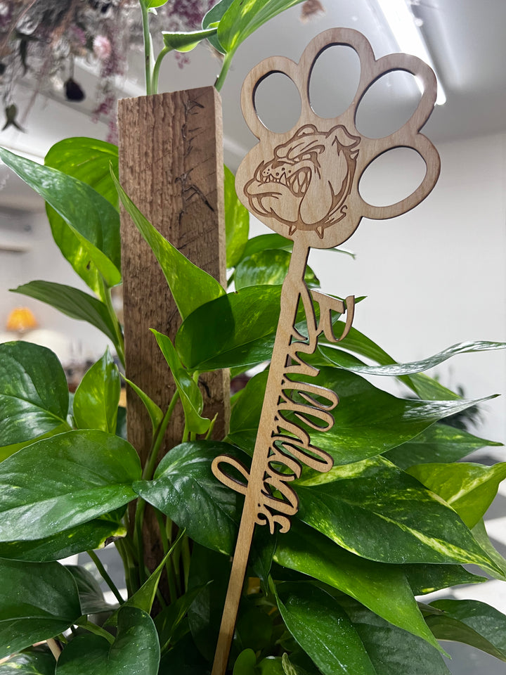 Wooden Bulldog Flower Spirit Picks