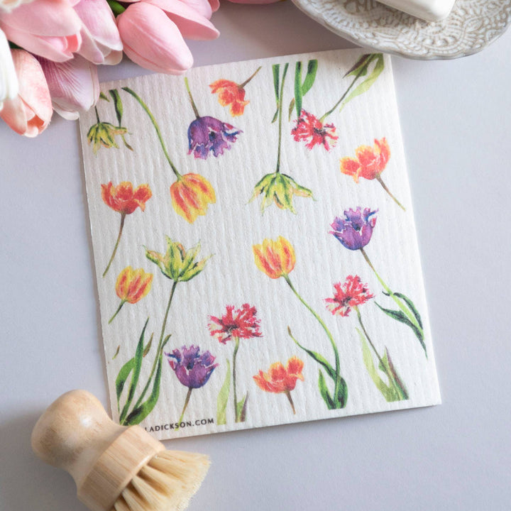 Tulip Garden Swedish Dish Cloth Flower Dishcloth Gardener