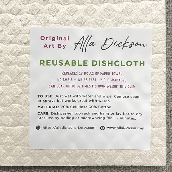 Christmas Dishcloth Holly Dishcloth Christmas Holly