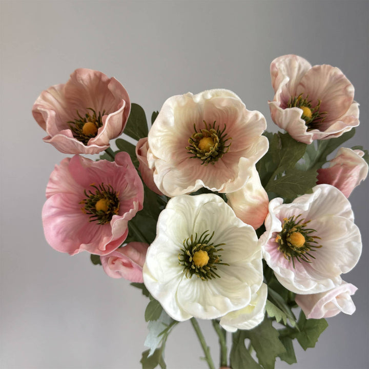 20''T PU Soft Touch Faux Anemone Flower, Sinlge Stem Anemone