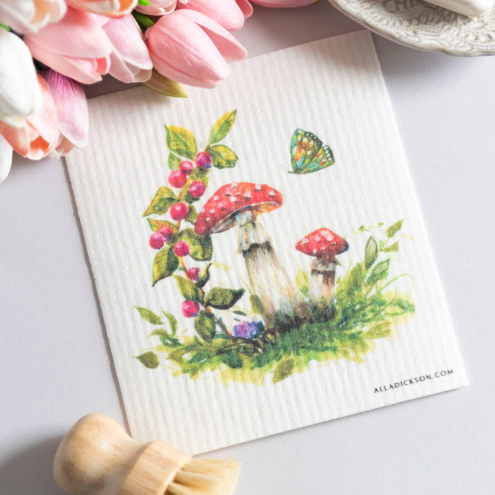 Mushroom Dishcloth Amanita Muscaria Reusable Dishcloth