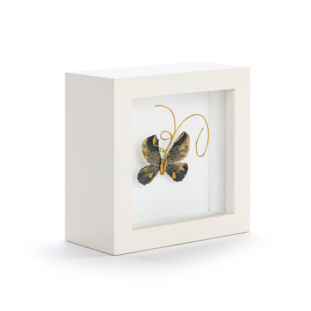 Heart of Gold Black & Gold Butterfly Shadow Box - 4in