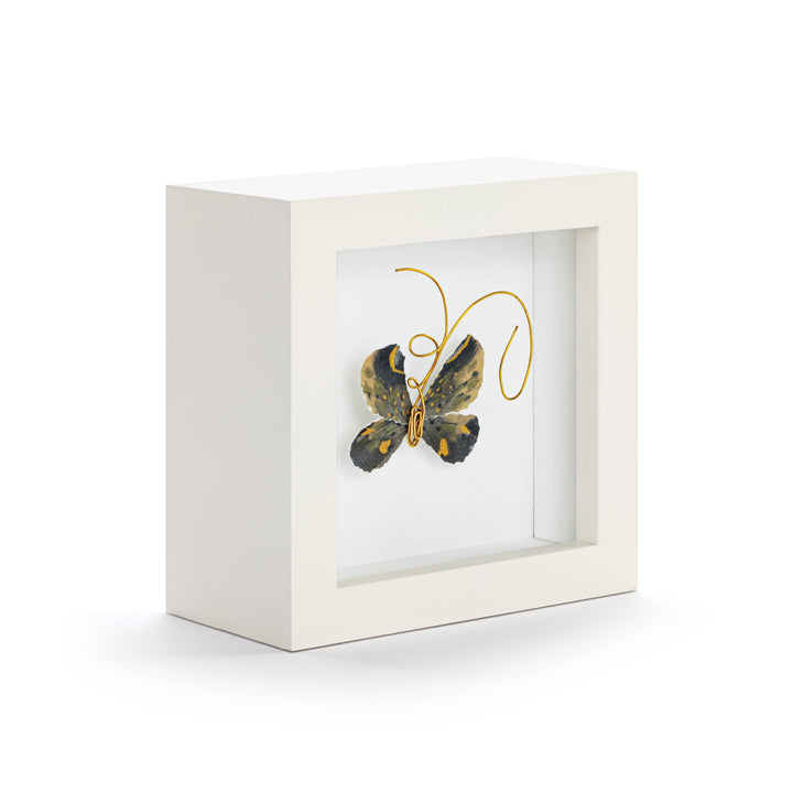 Heart of Gold Black & Gold Butterfly Shadow Box - 4in