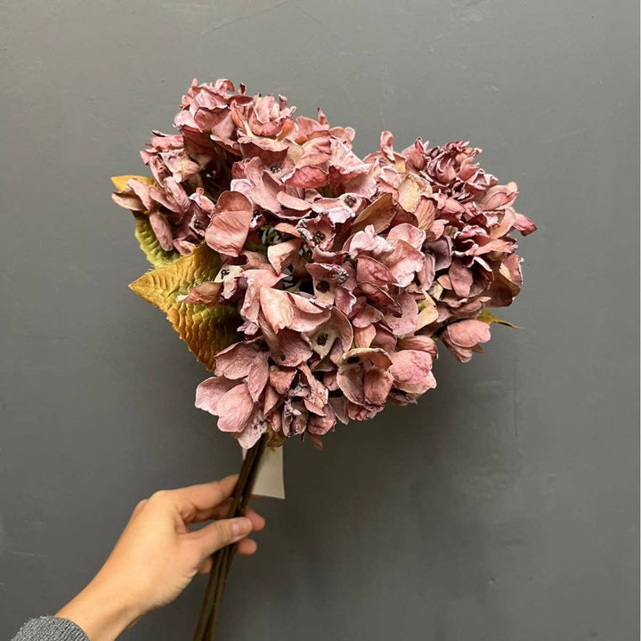 Faux Autunm Hydrangea Flower Bunchs, 3 Flowers/3 Stems