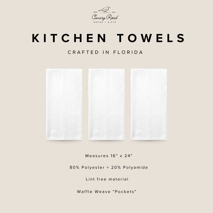 Bird Chinoiserie Floral Kitchen Towel Blue White Spring Bow