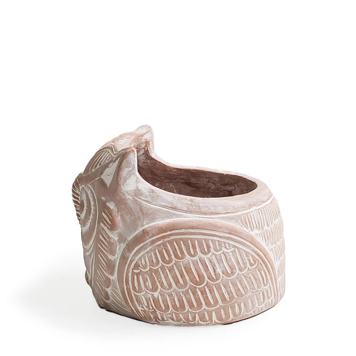Handmade Planter Pot • Terracotta Pot - Horned Owl