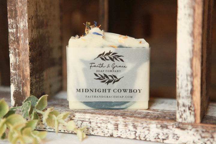 Midnight Cowboy Artisan Bar Soap, Luxury Shea Butter, 4.5 oz