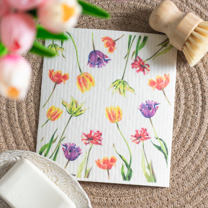 Tulip Garden Swedish Dish Cloth Flower Dishcloth Gardener