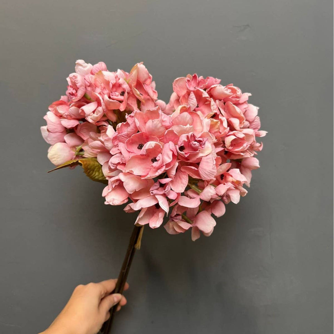 Faux Autunm Hydrangea Flower Bunchs, 3 Flowers/3 Stems
