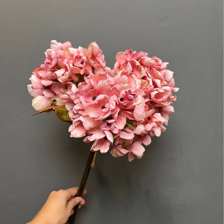 Faux Autunm Hydrangea Flower Bunchs, 3 Flowers/3 Stems