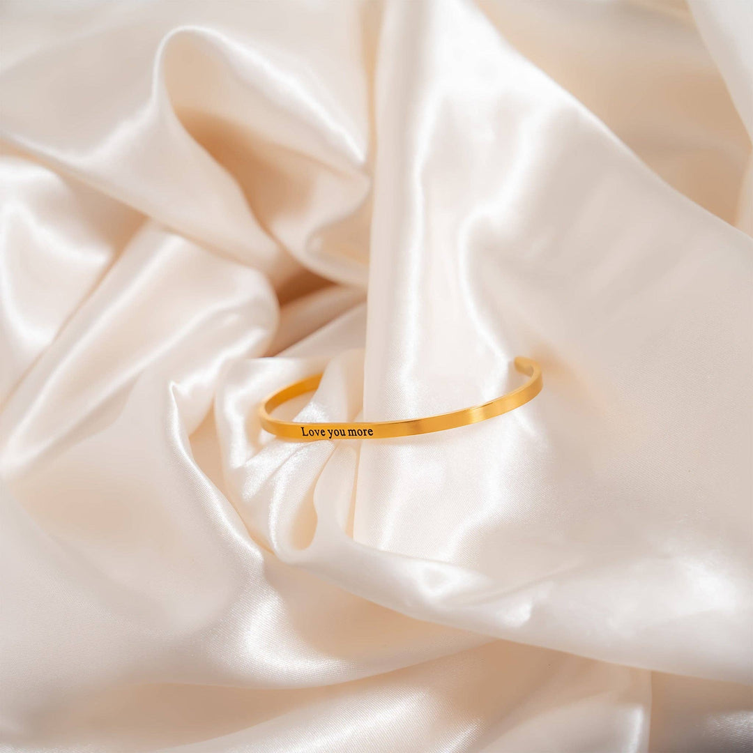 18K Gold PVD Stainless Steel Love you more Bracelet