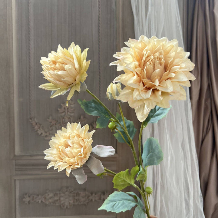 Faux Silk Dahlia Flower Spray, Fall Dahlias