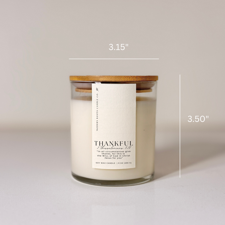 Thankful | Pumpkin Spice & Vanilla | 9 oz. Clear Jar Candle