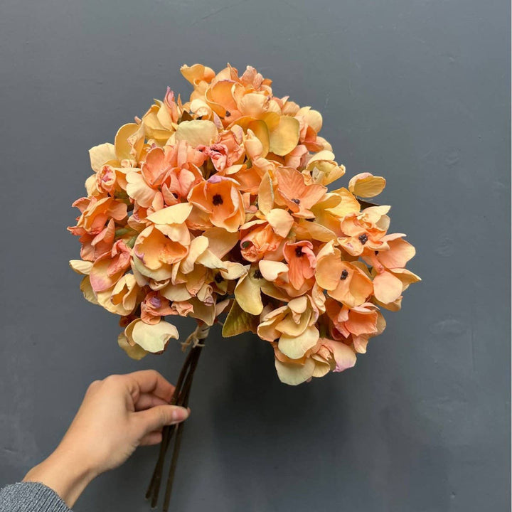 Faux Autunm Hydrangea Flower Bunchs, 3 Flowers/3 Stems