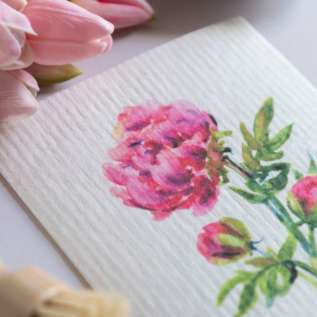 Flower Dishcloth Peony Flower Reusable Swedish Dish Cloth