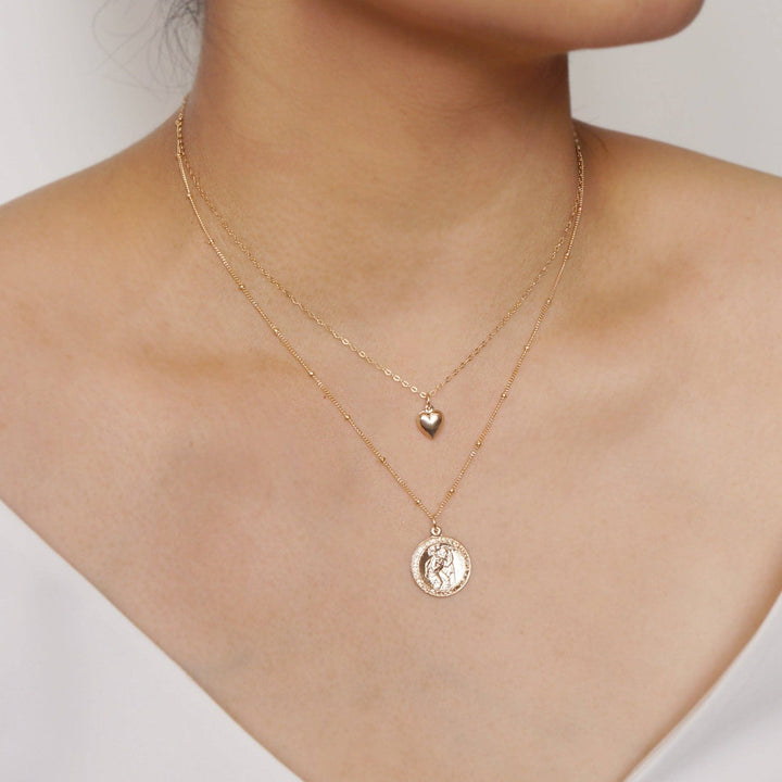 Tiny 14K Gold Fill Heart Necklace - 18” chain