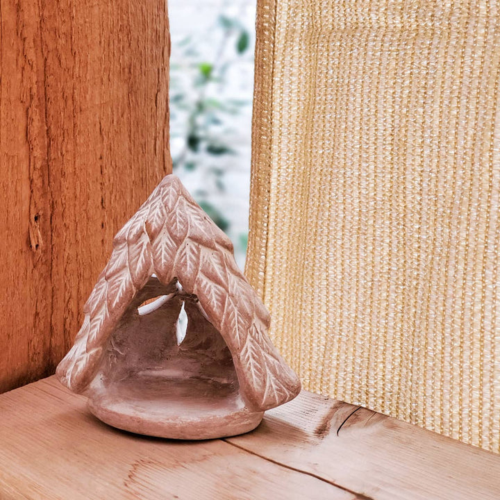 Handmade Terracotta Tea Light Candle Holder - Tree