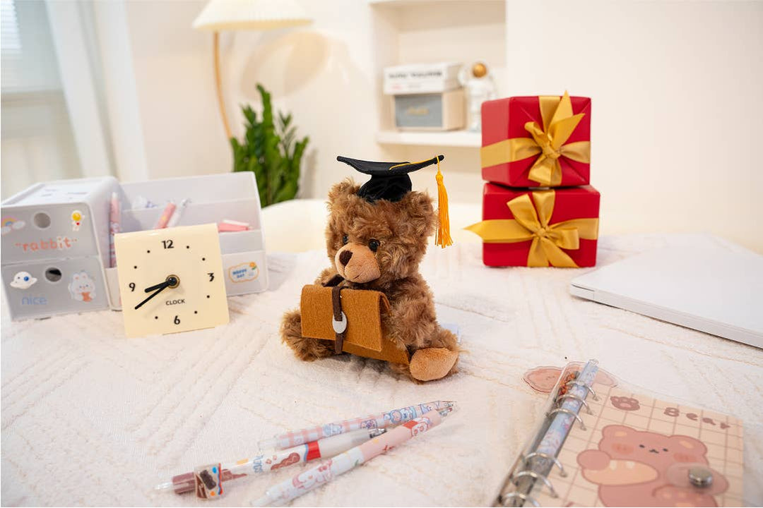 Graduation Bear with Suitcase Gift Card  Holder 6"