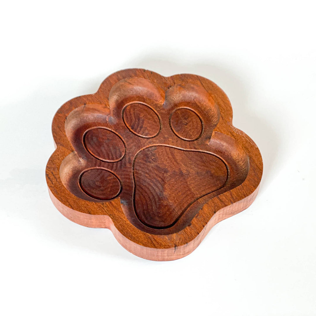 Hardwood Paw Print Tray, Animal Paw Catchall Tray