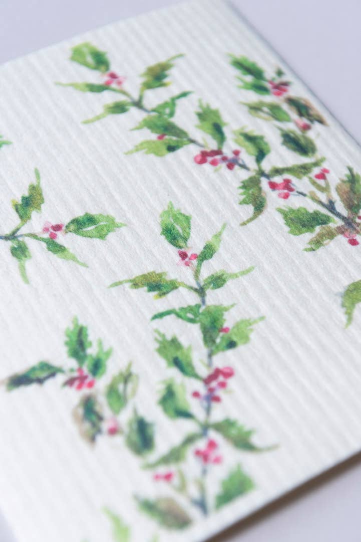 Christmas Dishcloth Holly Dishcloth Christmas Holly