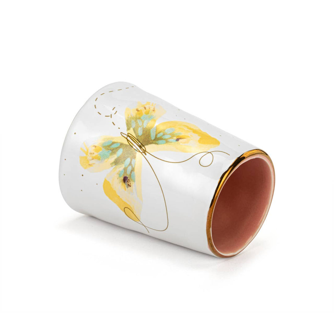 Yellow & Blue Butterfly Picked With Love Vase - 2x3in