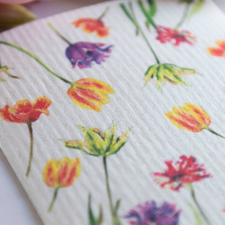 Tulip Garden Swedish Dish Cloth Flower Dishcloth Gardener