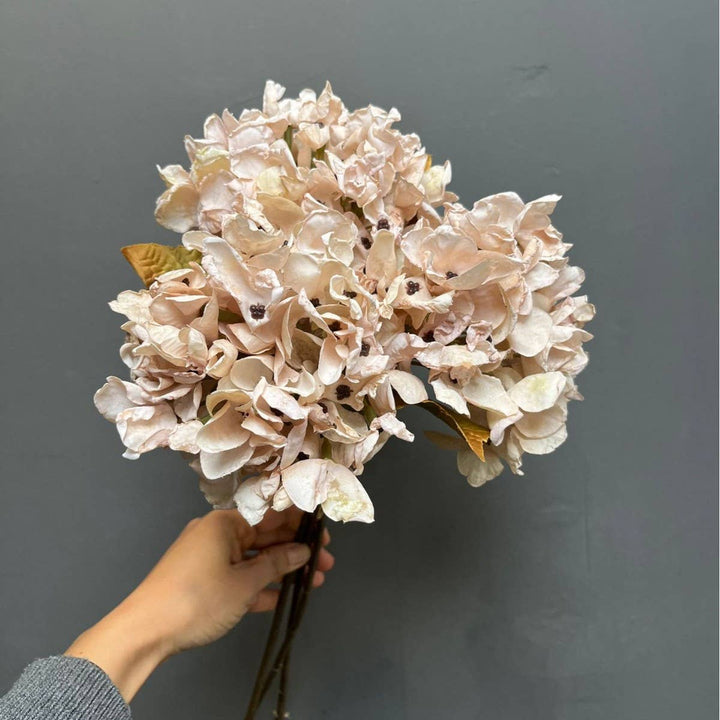 Faux Autunm Hydrangea Flower Bunchs, 3 Flowers/3 Stems