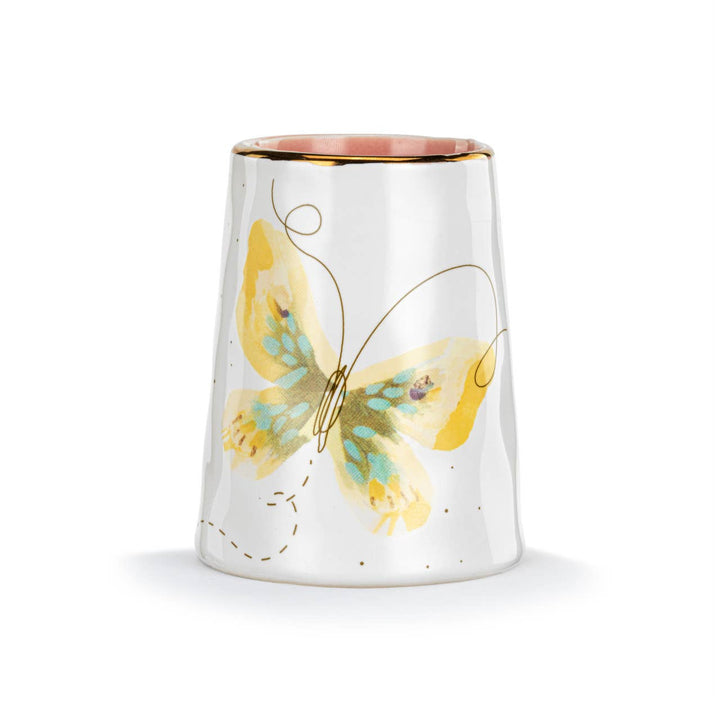 Yellow & Blue Butterfly Picked With Love Vase - 2x3in
