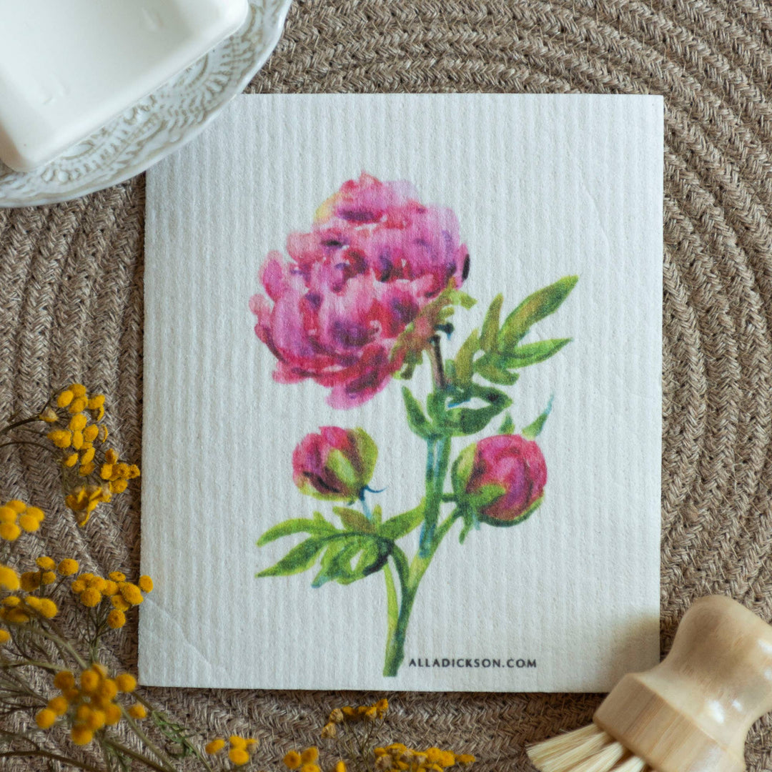 Flower Dishcloth Peony Flower Reusable Swedish Dish Cloth