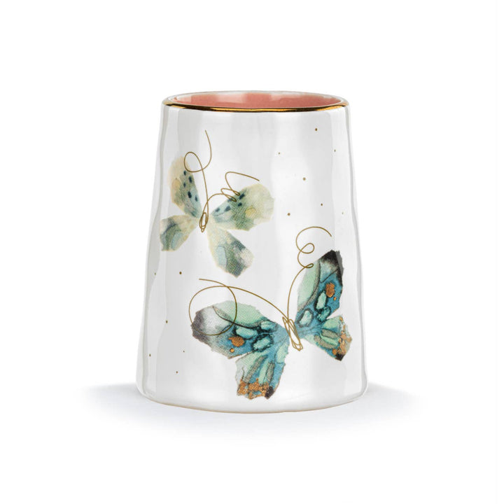 Light Blue Duo Butterfly Picked With Love Vase - 2x3in