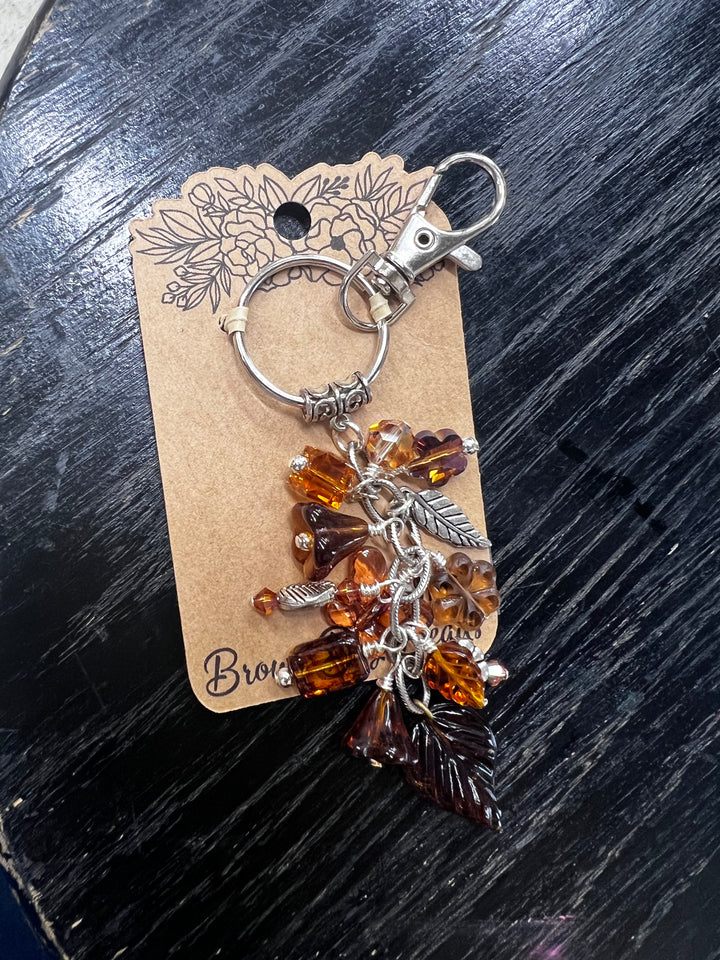 Brown Dog Beads - Beaded Keychain